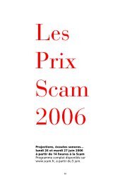 le dossier presse des prix 2006 - Scam