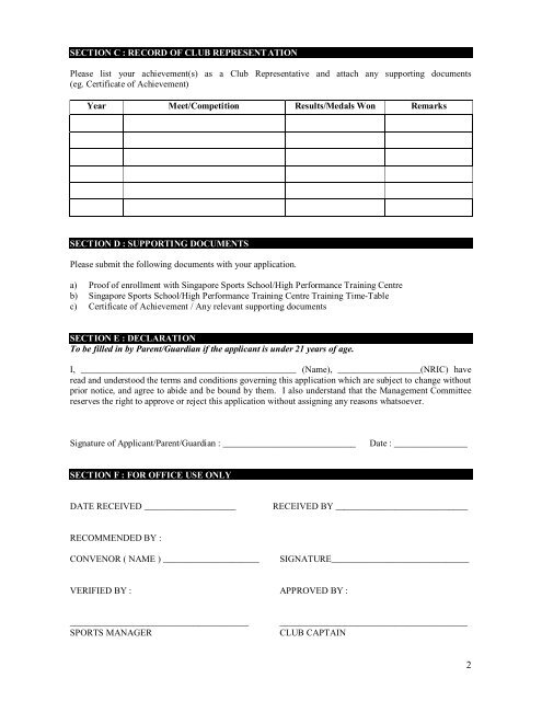 application form training fees concession - Chinese Swimming Club