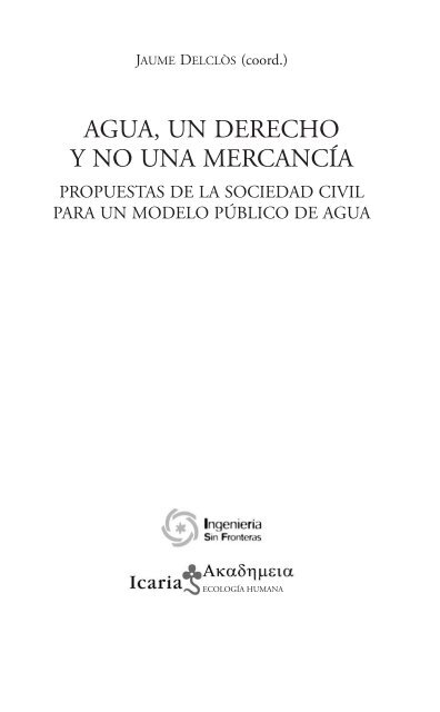 agua, un derecho y no una mercancÃ­a - ISF - IngenierÃ­a Sin Fronteras