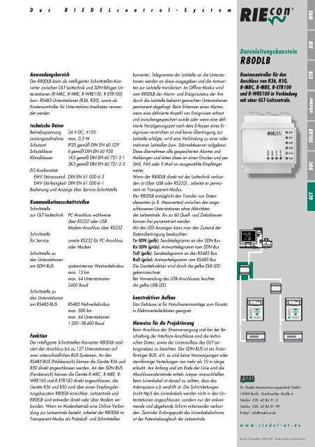 Datenblatt R80DLB - Dr. Riedel Automatisierungstechnik GmbH