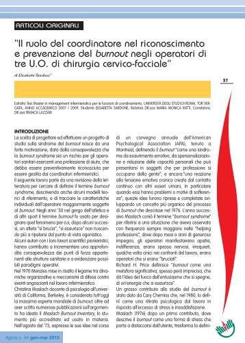 âIl ruolo del coordinatore nel riconoscimento e prevenzione ... - Ipasvi