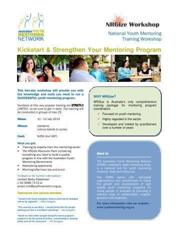 Kickstart & Strengthen Your Mentoring Program - Australian Youth ...