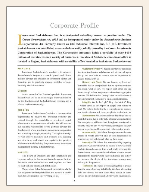 A778.01 IS AR inside fp - Crown Investments Corporation