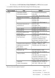 The Laboratory of ALS Laboratory Group (Thailand) Co., LTD has ...