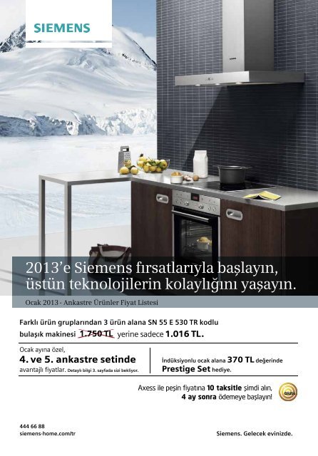 2013'e Siemens fırsatlarıyla başlayın, üstün teknolojilerin kolaylığını ...