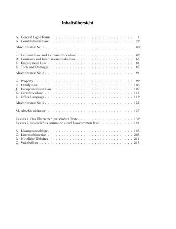 Englische Rechtssprache - Linhart / Stone / Fabry, Inhaltsverzeichnis