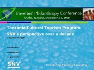 Experiences of SNV in Tanzania- Birgit Steck - Travelers' Philanthropy