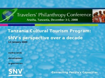 Experiences of SNV in Tanzania- Birgit Steck - Travelers' Philanthropy