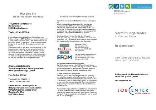 209-5 VCenter Wennigsen f AG.pdf - Job & Ausbildung