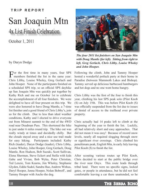 Volume 56, Number 1, Jan - Mar, 2012 - Sierra Club - Angeles ...