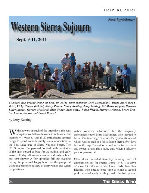 Volume 56, Number 1, Jan - Mar, 2012 - Sierra Club - Angeles ...