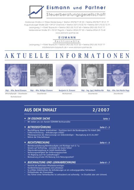 2-2007 PDF - EISMANN RechtsanwÃ¤lte