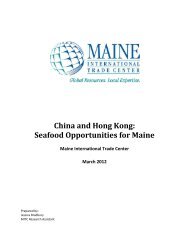 Seafood Opportunities for Maine - Maine International Trade Center