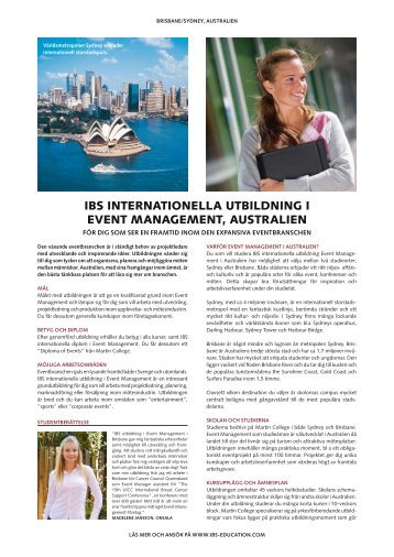 ibs internationella utbildning i event management, australien - STS