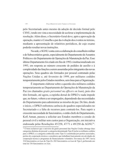 O Brasil e as Operações de Manutenção da Paz das ... - Funag