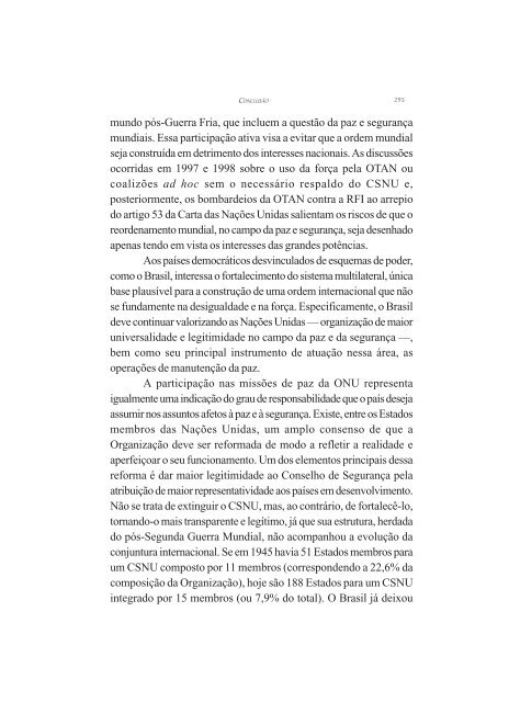 O Brasil e as Operações de Manutenção da Paz das ... - Funag