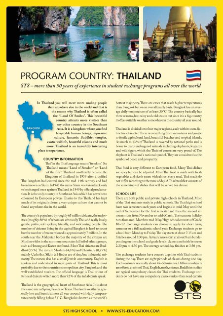 PROGRAM COUNTRY: THaILand - STS