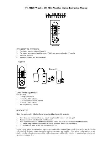 WS-7212U Wireless 433 MHz Weather Station ... - Ambient Weather