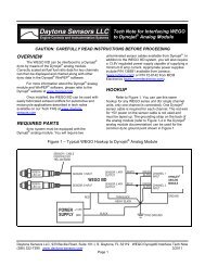 WEGO DynojetÂ® Interface Tech Note - Daytona Sensors LLC