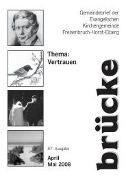 April Mai 2008 Thema: Vertrauen - Freisenbruch-Horst-Eiberg