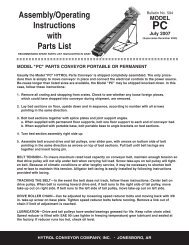 Model PC Parts List - Hytrol Conveyor Company