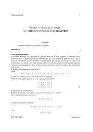 SÃ©ance 4 : Exercices corrigÃ©s OPTIMISATION SOUS CONTRAINTES