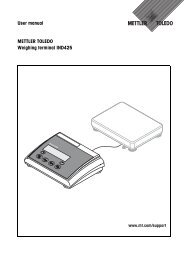 User manual METTLER TOLEDO Weighing terminal IND425