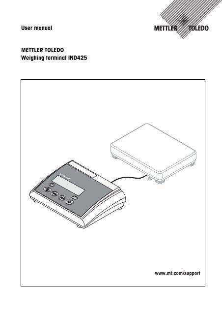 User manual METTLER TOLEDO Weighing terminal IND425