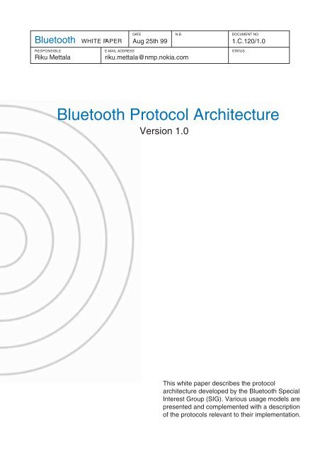 Bluetooth Protocol Architecture