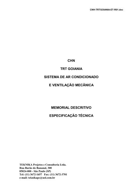 chn trt goiania sistema de ar condicionado e ventilaÃƒÂ§ÃƒÂ£o ... - TRT18