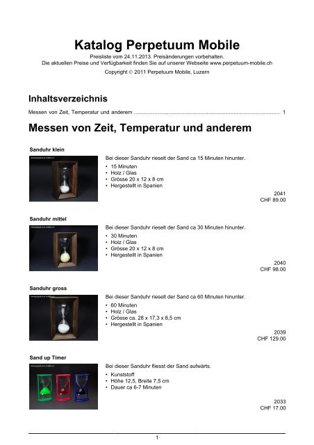 Katalog Perpetuum Mobile