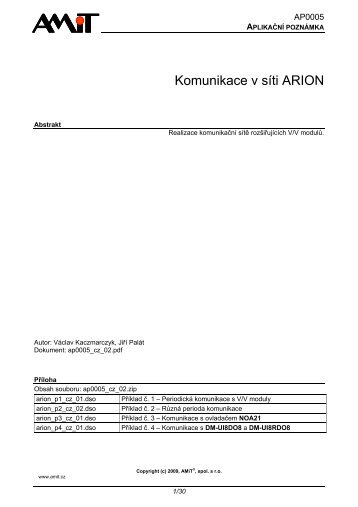 AP0005 - komunikace v sÃ­ti ARION - AMiT