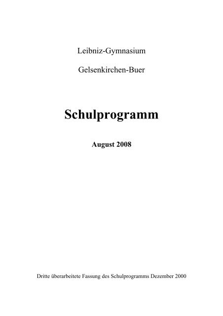 StÃ¤dtisches Leibniz-Gymnasium Gelsenkirchen Schulprogramm des ...