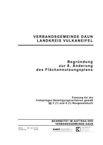 Begründung FNP Daun 8 Änderung §§ 3(1) - Verbandsgemeinde ...