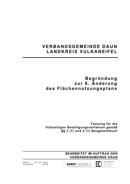 Begründung FNP Daun 8 Änderung §§ 3(1) - Verbandsgemeinde ...