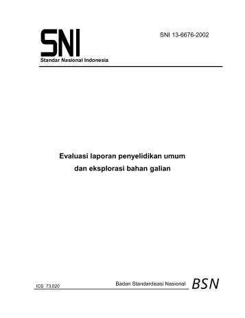 SNI 13-6676-2002 - Pusat Sumber Daya Geologi
