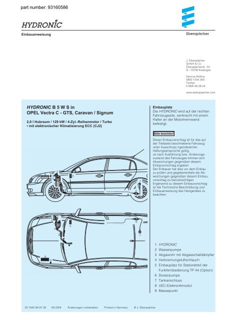 Niveauregulierungssatz für Opel Vectra C Signum Vauxhall