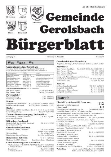 Bürgerblatt vom Mai 2011 - Neu!