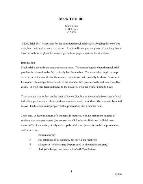 Mock Trial 101