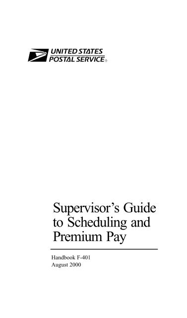 Handbook F 401 Supervisor S Guide To Scheduling And Premium Pay Handbook F 401 Supervisor S Guide To Scheduling And Premium Pay