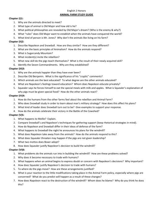 Animal Farm Study Guide