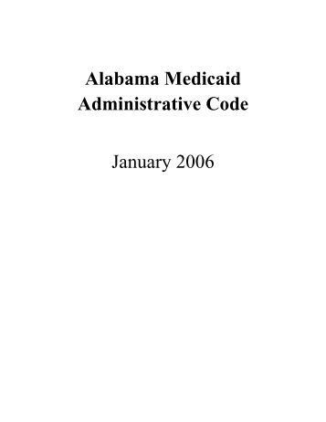 Alabama Medicaid Administrative Code January 2006
