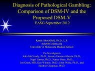Diagnosis of Pathological Gambling: Comparison of DSM-IV and the ...