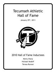 2010 Inductees Bios - Tecumseh Local Schools