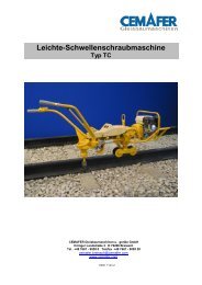 Leichte-Schwellenschraubmaschine Typ TC - Cemafer GmbH