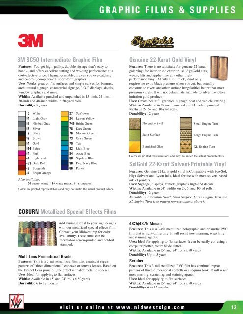 graphic films & supplies - Midwest Sign & Screen Printing Supply