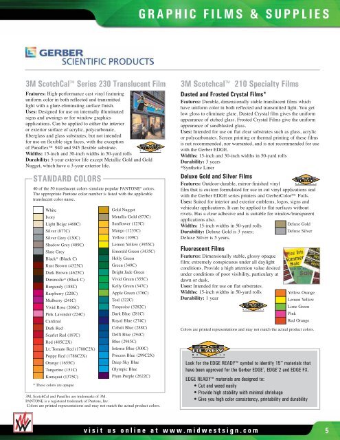 graphic films & supplies - Midwest Sign & Screen Printing Supply