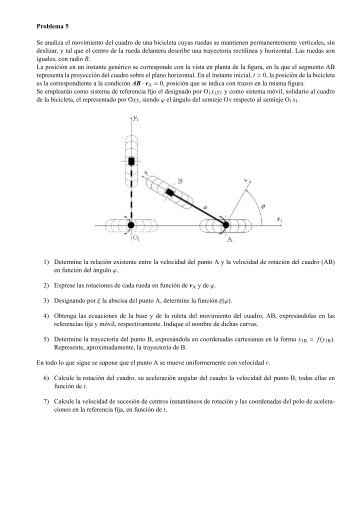 Problema 5 Se analiza el movimiento del cuadro de ... - MecFunNet