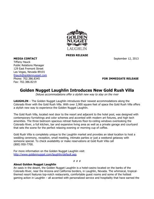 Gold Rush Villa Final Golden Nugget Gold Rush Villa Final Golden Nugget