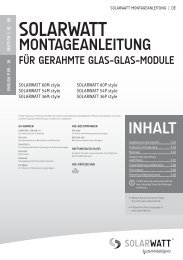 SOLARWATT Montageanleitung Glas-Glas Module gerahmt